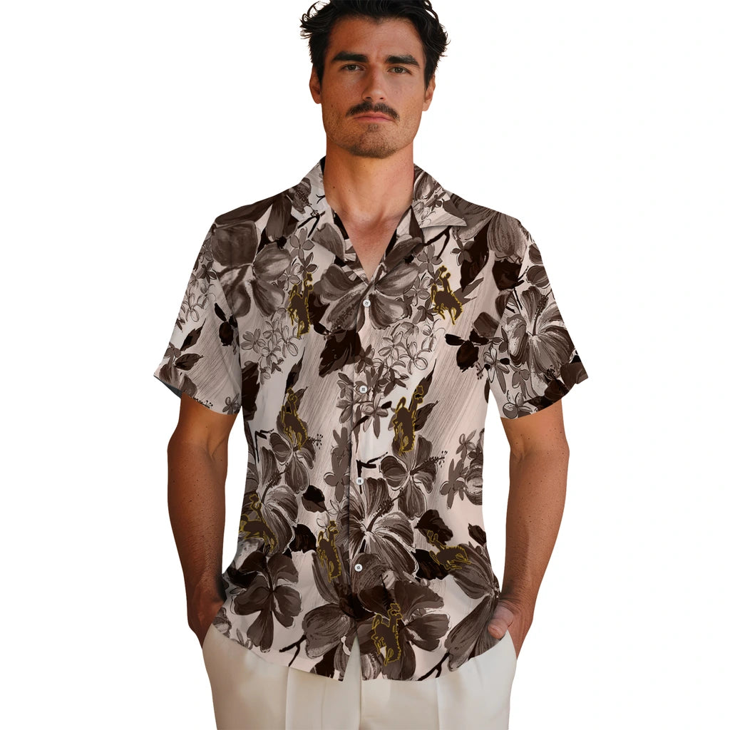 Wyoming Cowboys Hawaiian Shirt - Hibiscus Arrangement | Hula Hawaiian Shirts