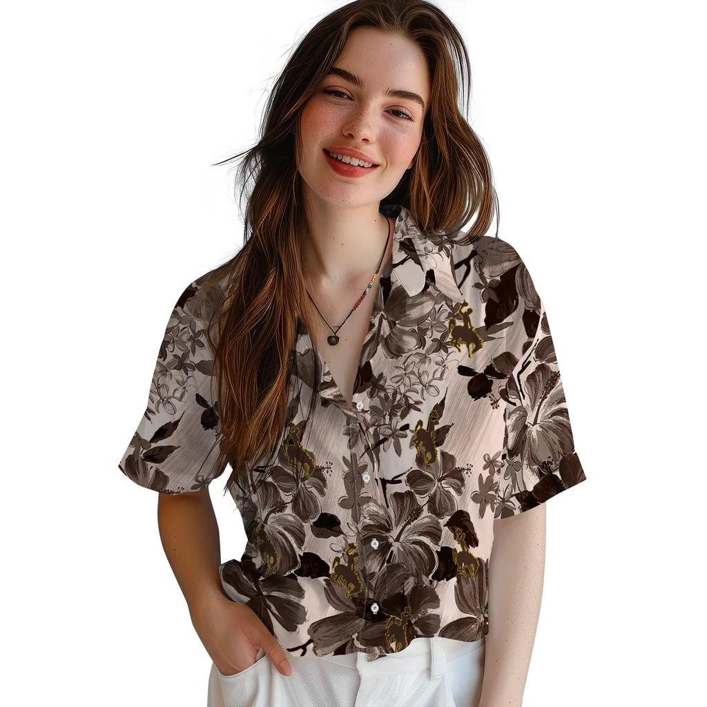 Wyoming Cowboys Hawaiian Shirt - Hibiscus Arrangement | Hula Hawaiian Shirts