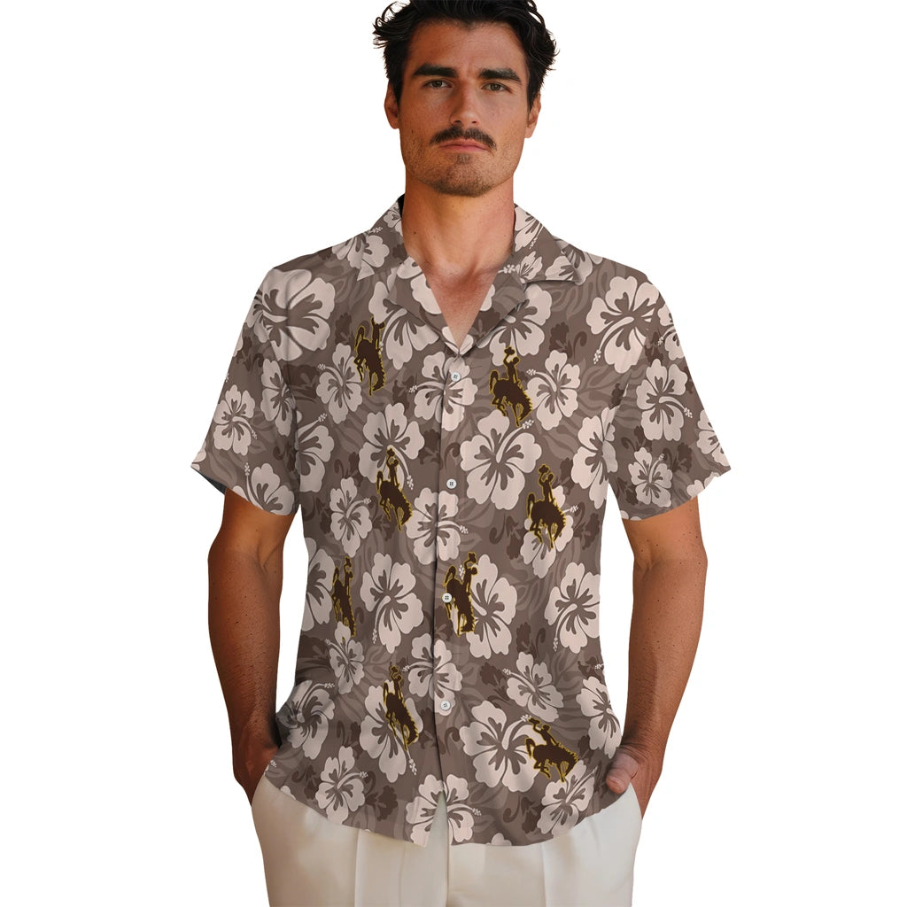 Wyoming Cowboys Hawaiian Shirt - Hibiscus Cluster | Hula Hawaiian Shirts