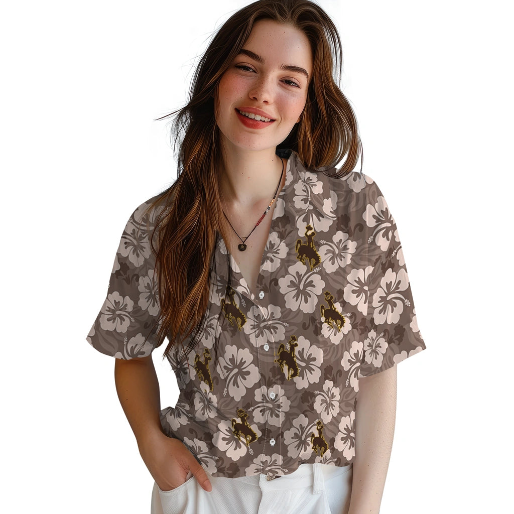 Wyoming Cowboys Hawaiian Shirt - Hibiscus Cluster | Hula Hawaiian Shirts
