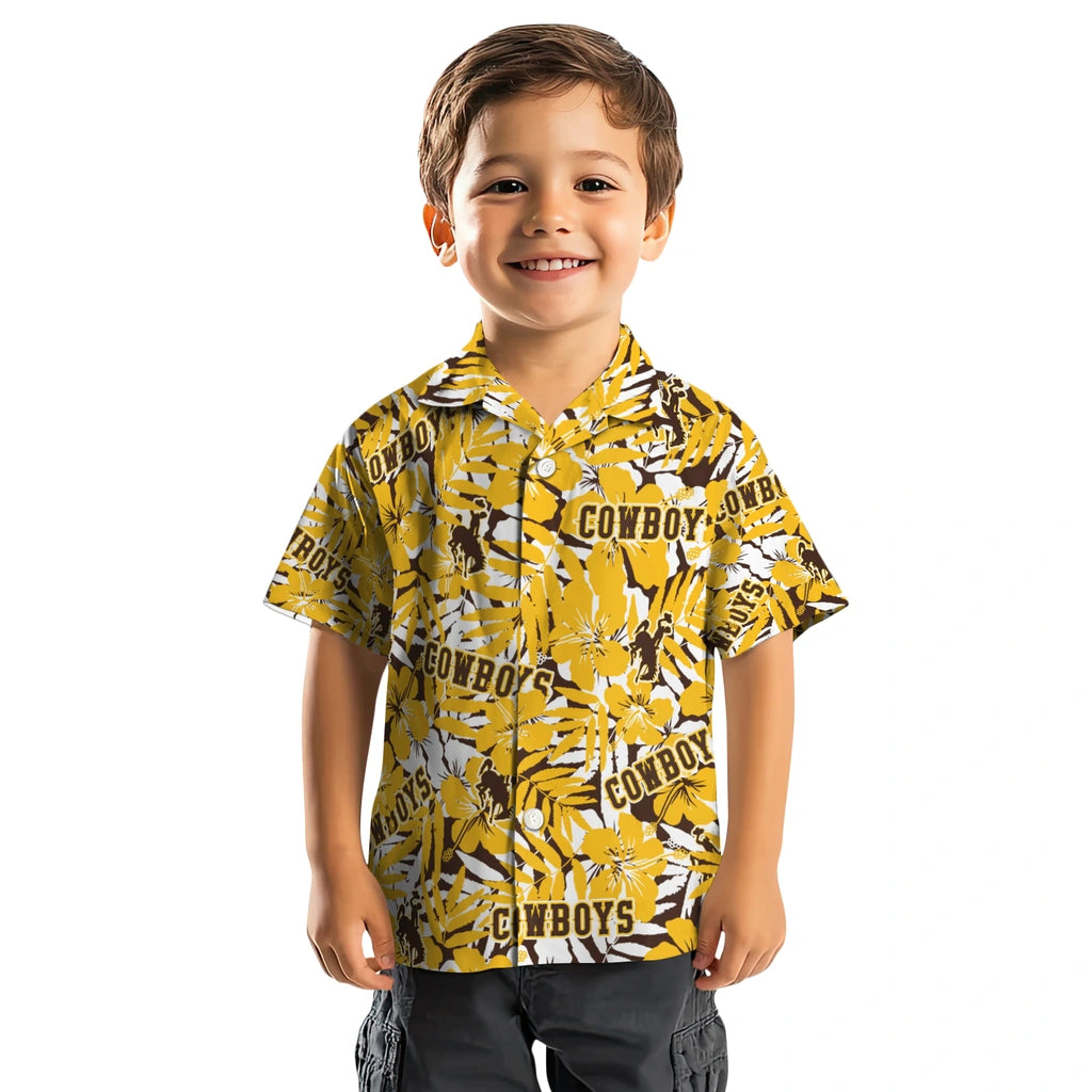 Wyoming Cowboys Hawaiian Shirt - Hibiscus Overlay | Hula Hawaiian Shirts