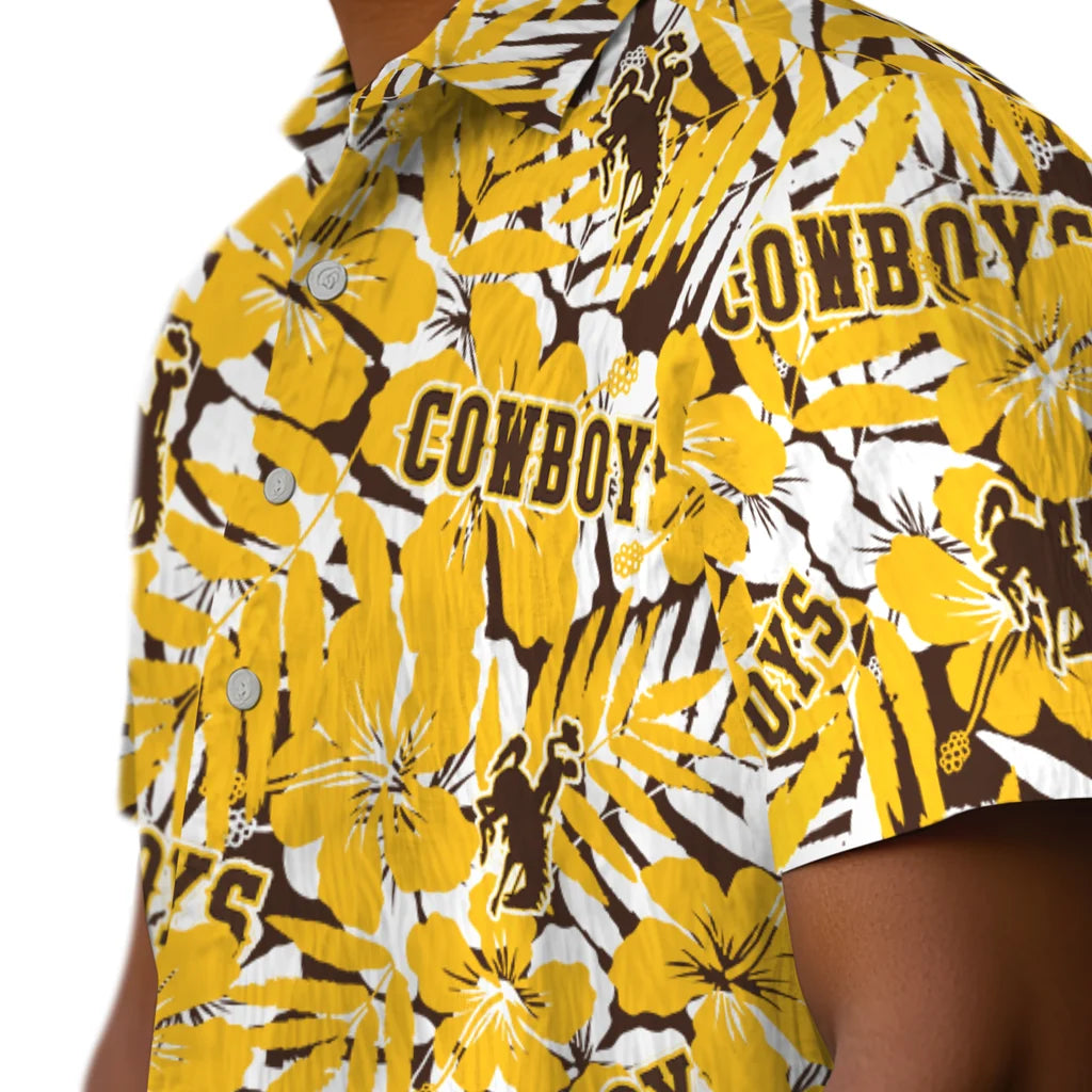 Wyoming Cowboys Hawaiian Shirt - Hibiscus Overlay | Hula Hawaiian Shirts