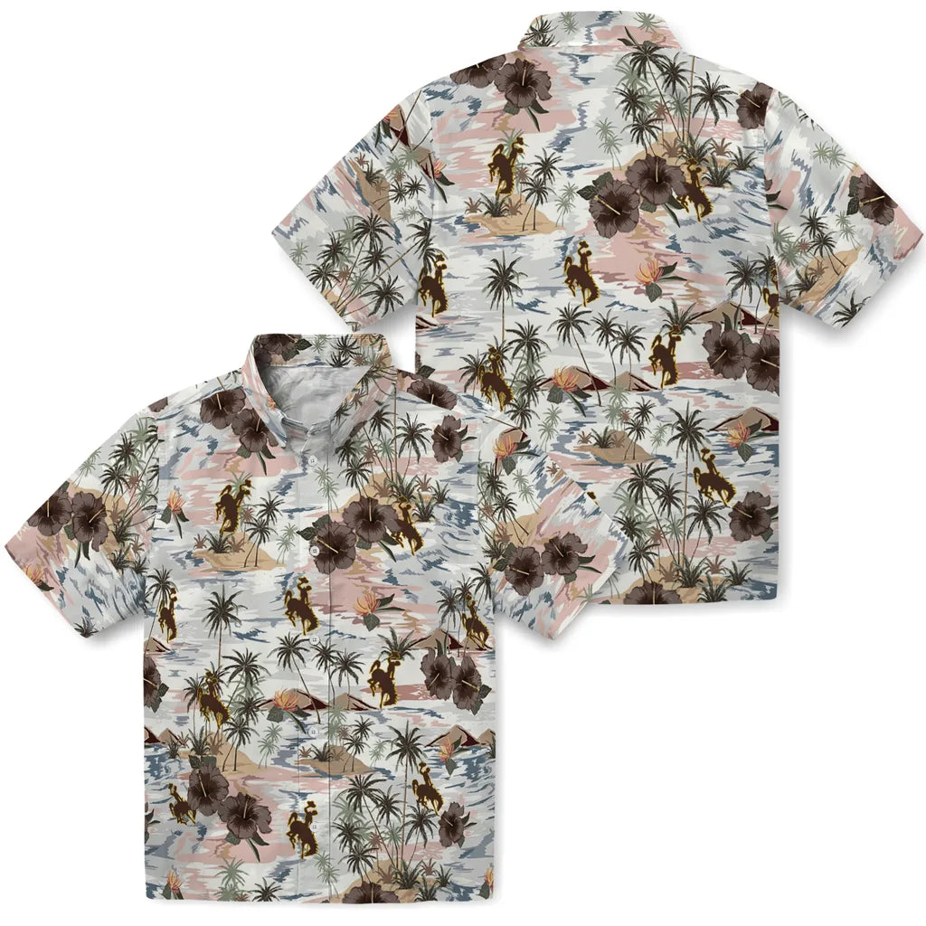 Wyoming Cowboys Hawaiian Shirt - Hibiscus Seaside | Hula Hawaiian Shirts