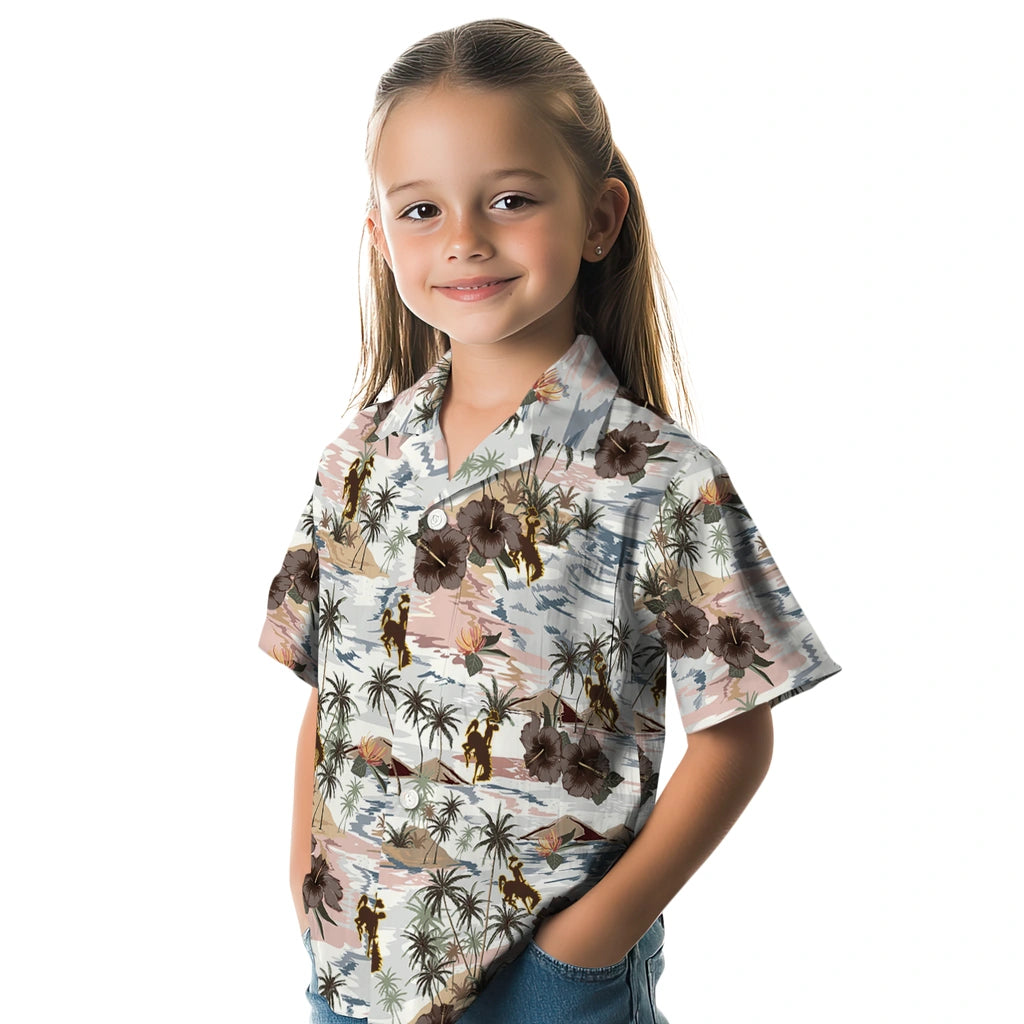 Wyoming Cowboys Hawaiian Shirt - Hibiscus Seaside | Hula Hawaiian Shirts