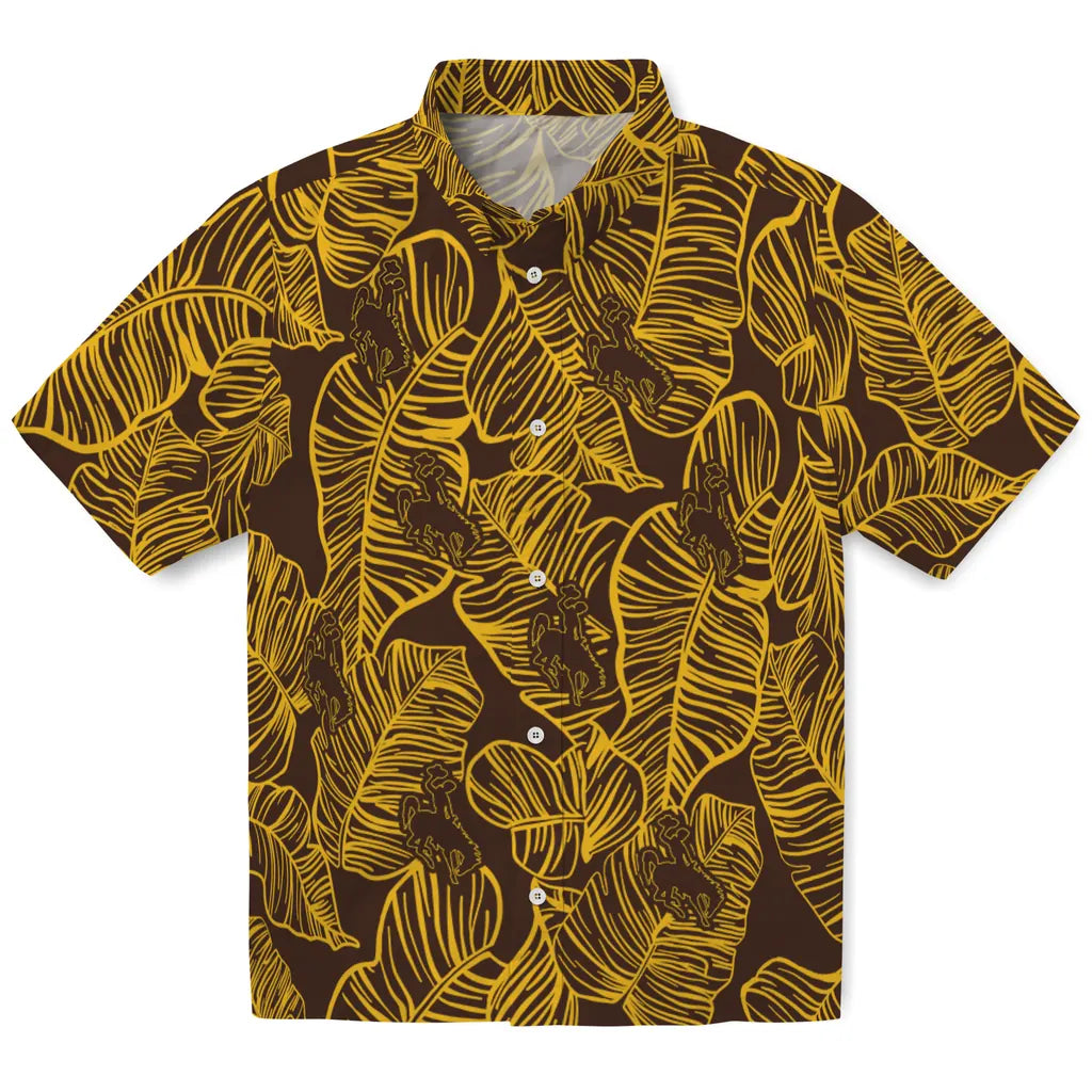 Wyoming Cowboys Hawaiian Shirt - Leaf Outline | Hula Hawaiian Shirts