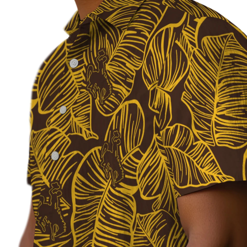 Wyoming Cowboys Hawaiian Shirt - Leaf Outline | Hula Hawaiian Shirts