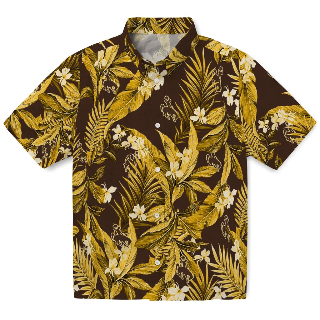 Wyoming Cowboys Hawaiian Shirt - Palm Leaves | Hula Hawaiian Shirts