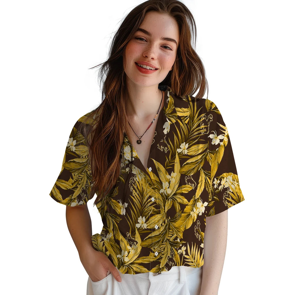 Wyoming Cowboys Hawaiian Shirt - Palm Leaves | Hula Hawaiian Shirts