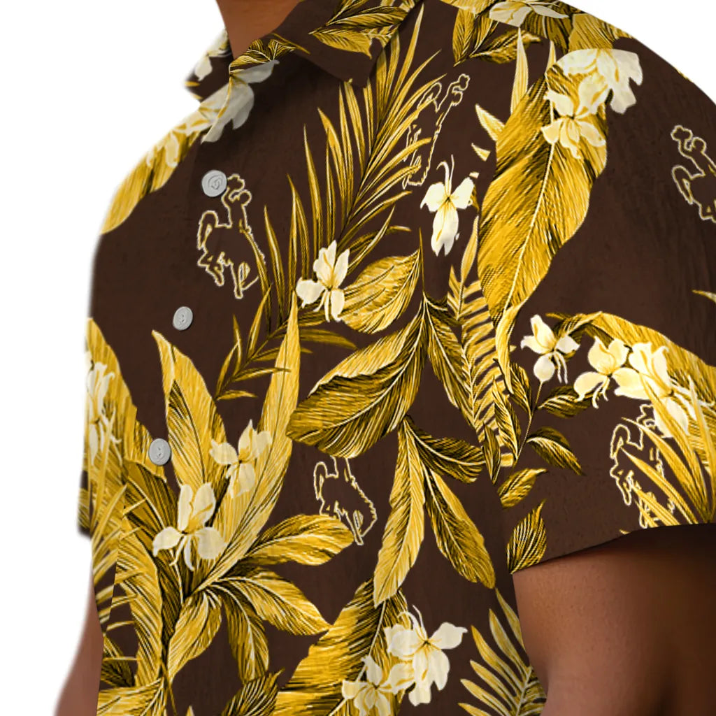 Wyoming Cowboys Hawaiian Shirt - Palm Leaves | Hula Hawaiian Shirts