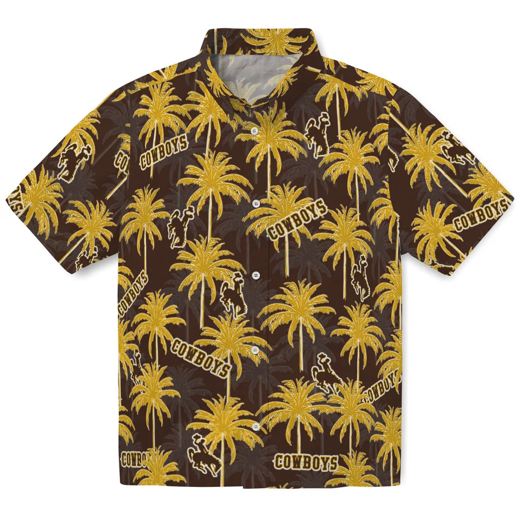 Wyoming Cowboys Hawaiian Shirt - Palm Tree Motif | Hula Hawaiian Shirts
