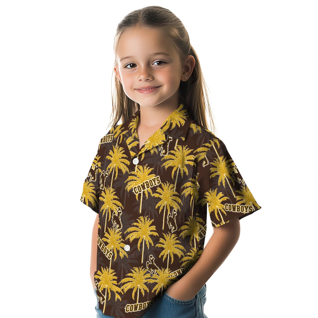 Wyoming Cowboys Hawaiian Shirt - Palm Tree Motif | Hula Hawaiian Shirts