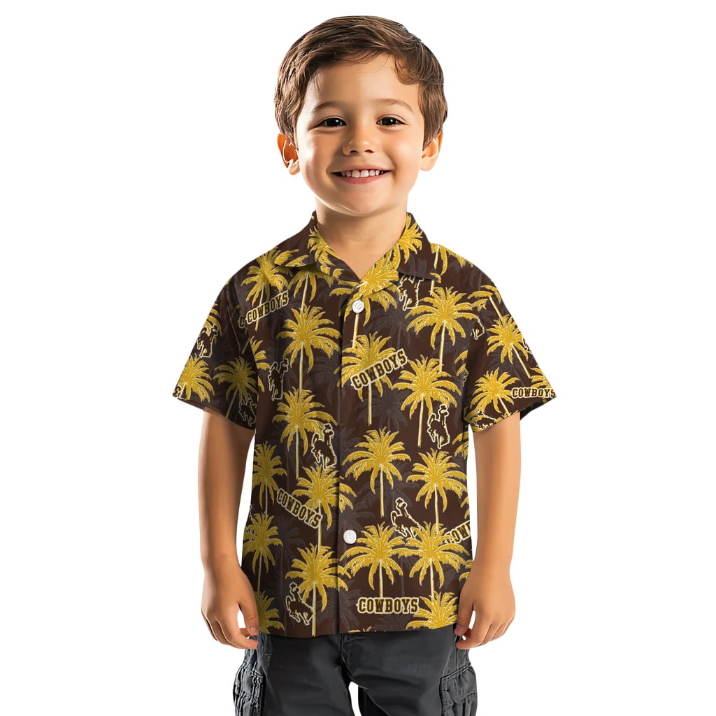 Wyoming Cowboys Hawaiian Shirt - Palm Tree Motif | Hula Hawaiian Shirts