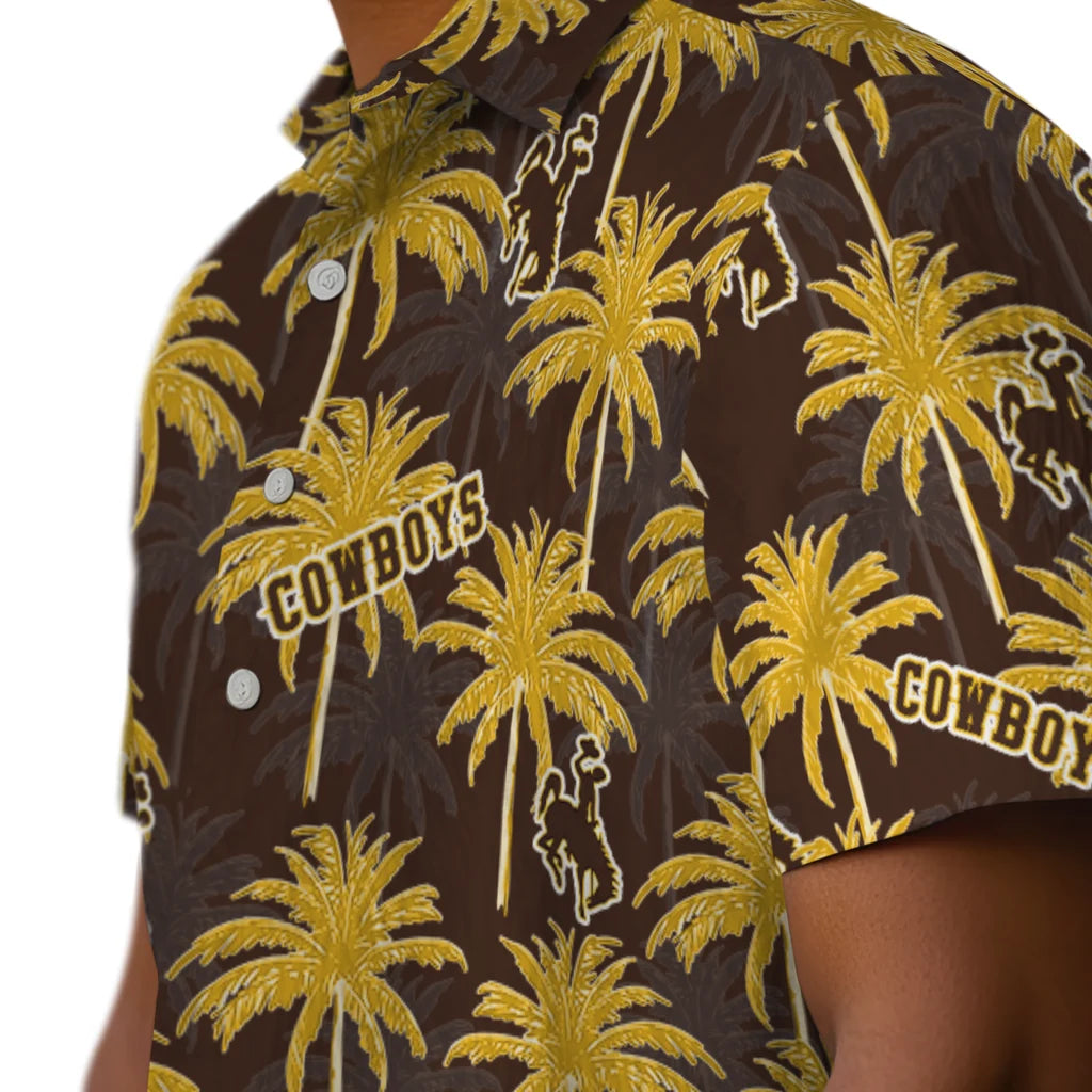 Wyoming Cowboys Hawaiian Shirt - Palm Tree Motif | Hula Hawaiian Shirts