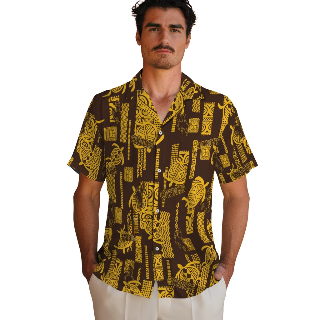 Wyoming Cowboys Hawaiian Shirt - Turtle Lines | Hula Hawaiian Shirts