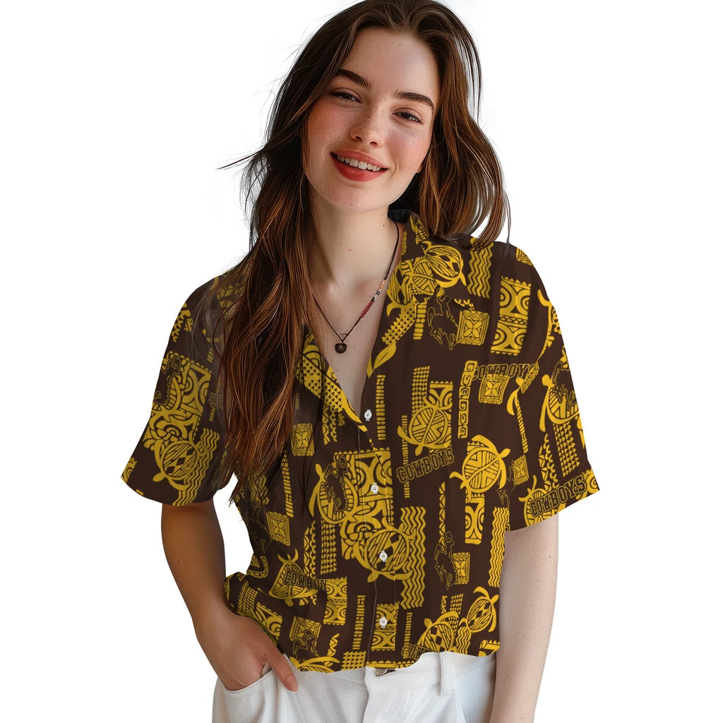 Wyoming Cowboys Hawaiian Shirt - Turtle Lines | Hula Hawaiian Shirts