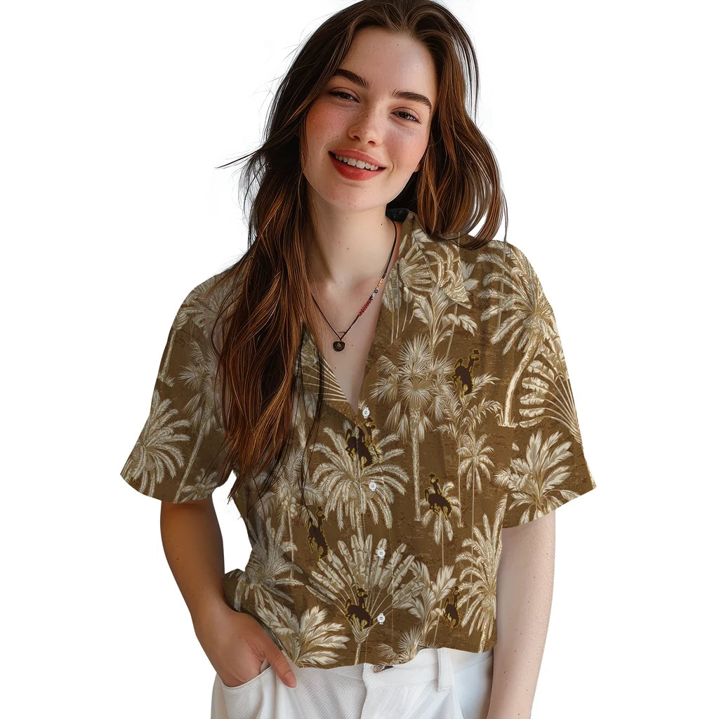 Wyoming Cowboys Hawaiian Shirt - Vintage Palm Tree | Hula Hawaiian Shirts