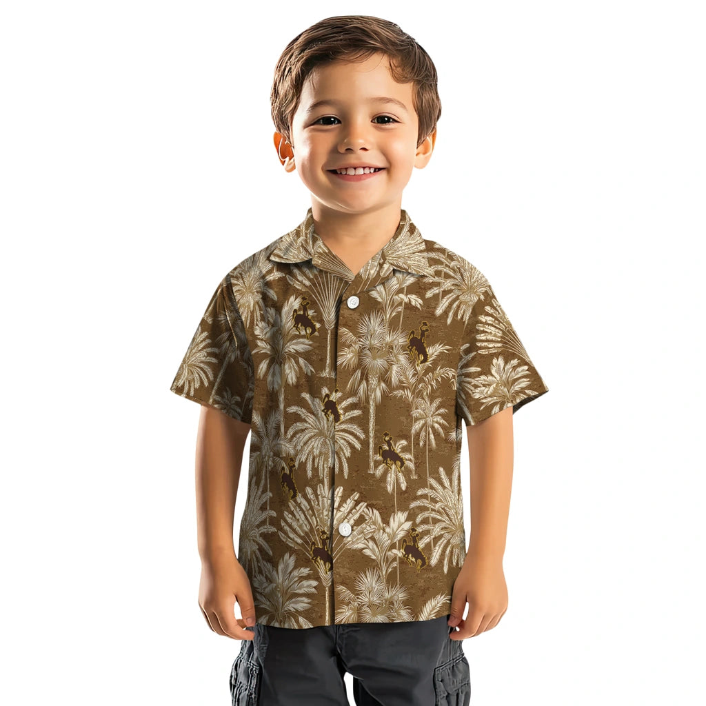 Wyoming Cowboys Hawaiian Shirt - Vintage Palm Tree | Hula Hawaiian Shirts